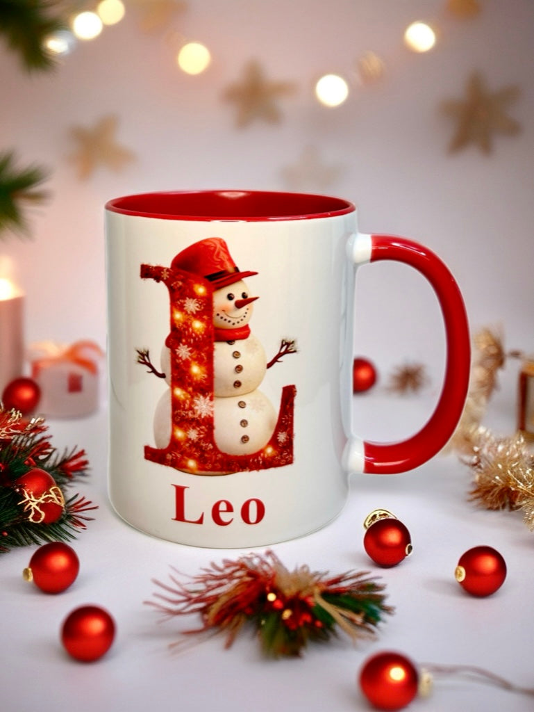 Personalised Christmas Snowman Mugs
