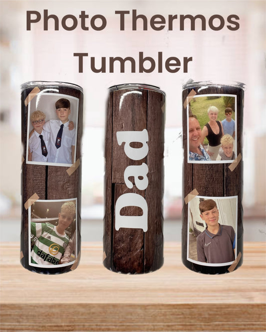 Personalised Hot Cold Wood Effect Thermos Tumbler