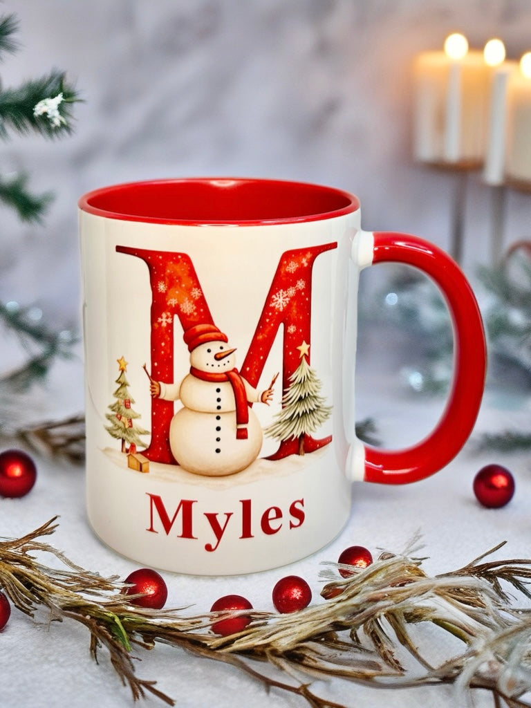Personalised Christmas Snowman Mugs