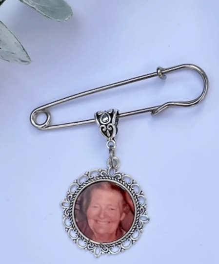 Memorial Charms/Memory Pin/Memorial Pins/Groom Charm/Wedding Pendant/Photo Charm/Custom Photo Charm/Loved one Gift