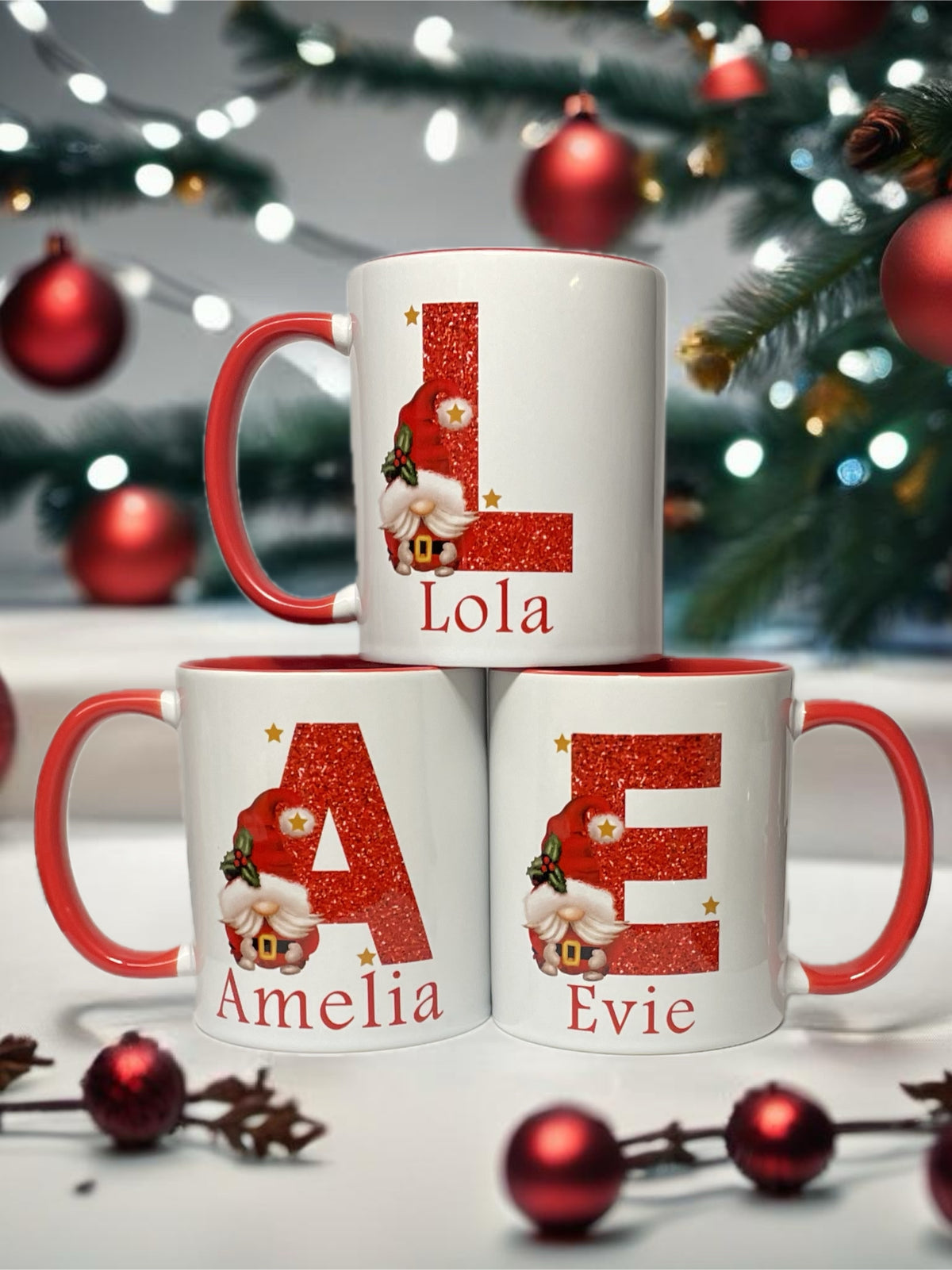 Personalised Christmas Gonk Mug – Custom Name Christmas Gift