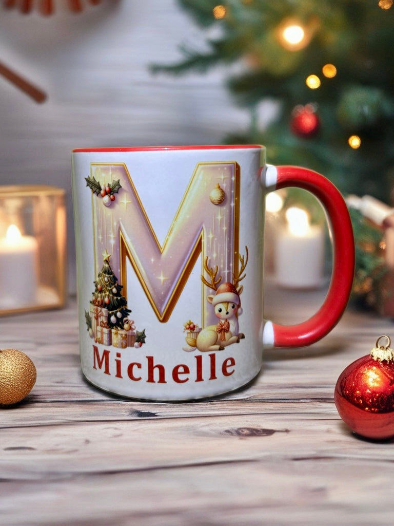 Personalised Christmas Mugs - Reindeer style