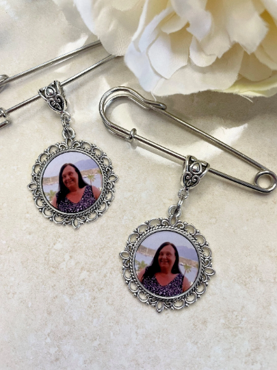 Memorial Charms/Memory Pin/Memorial Pins/Groom Charm/Wedding Pendant/Photo Charm/Custom Photo Charm/Loved one Gift