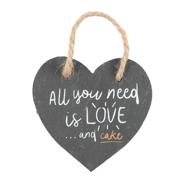 Hanging Slate Heart Decoration