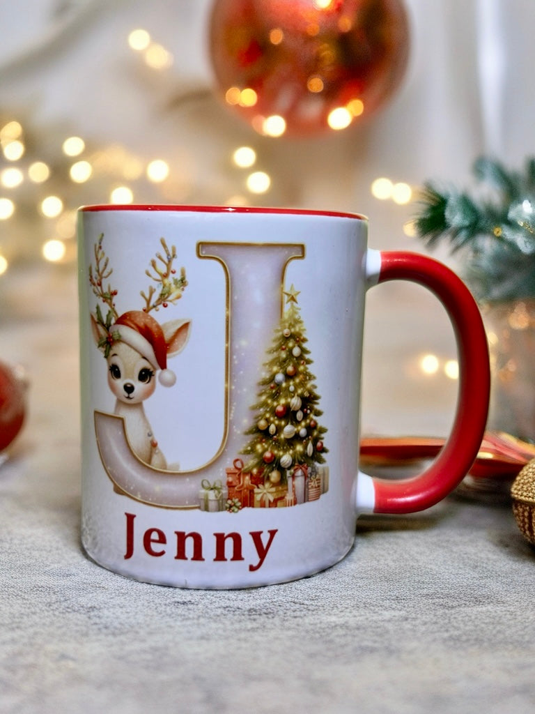 Personalised Christmas Mugs - Reindeer style
