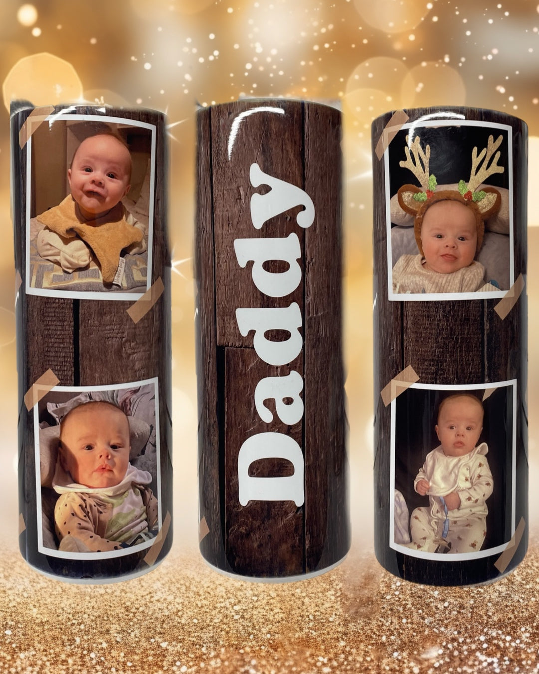 Personalised Hot Cold Wood Effect Thermos Tumbler