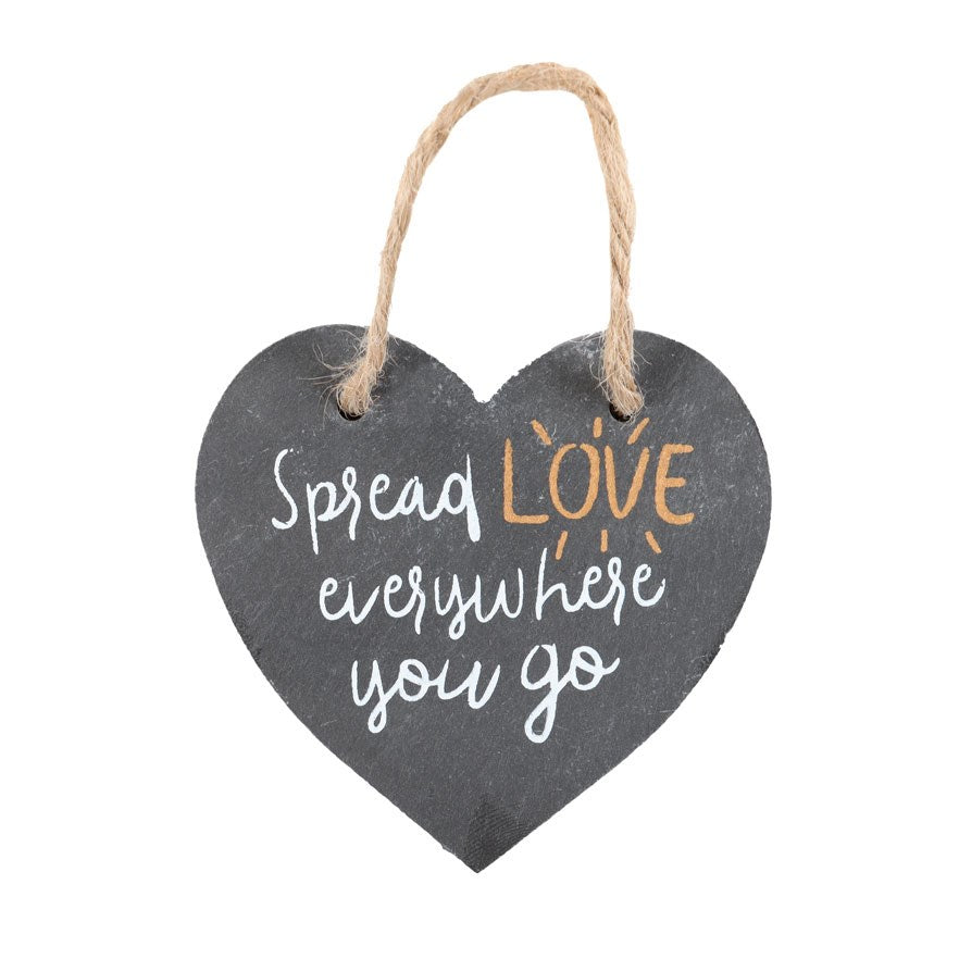 Hanging Slate Heart Decoration